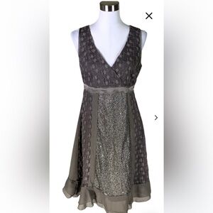Cream brand, Elegant Gray Sleeveless Dress